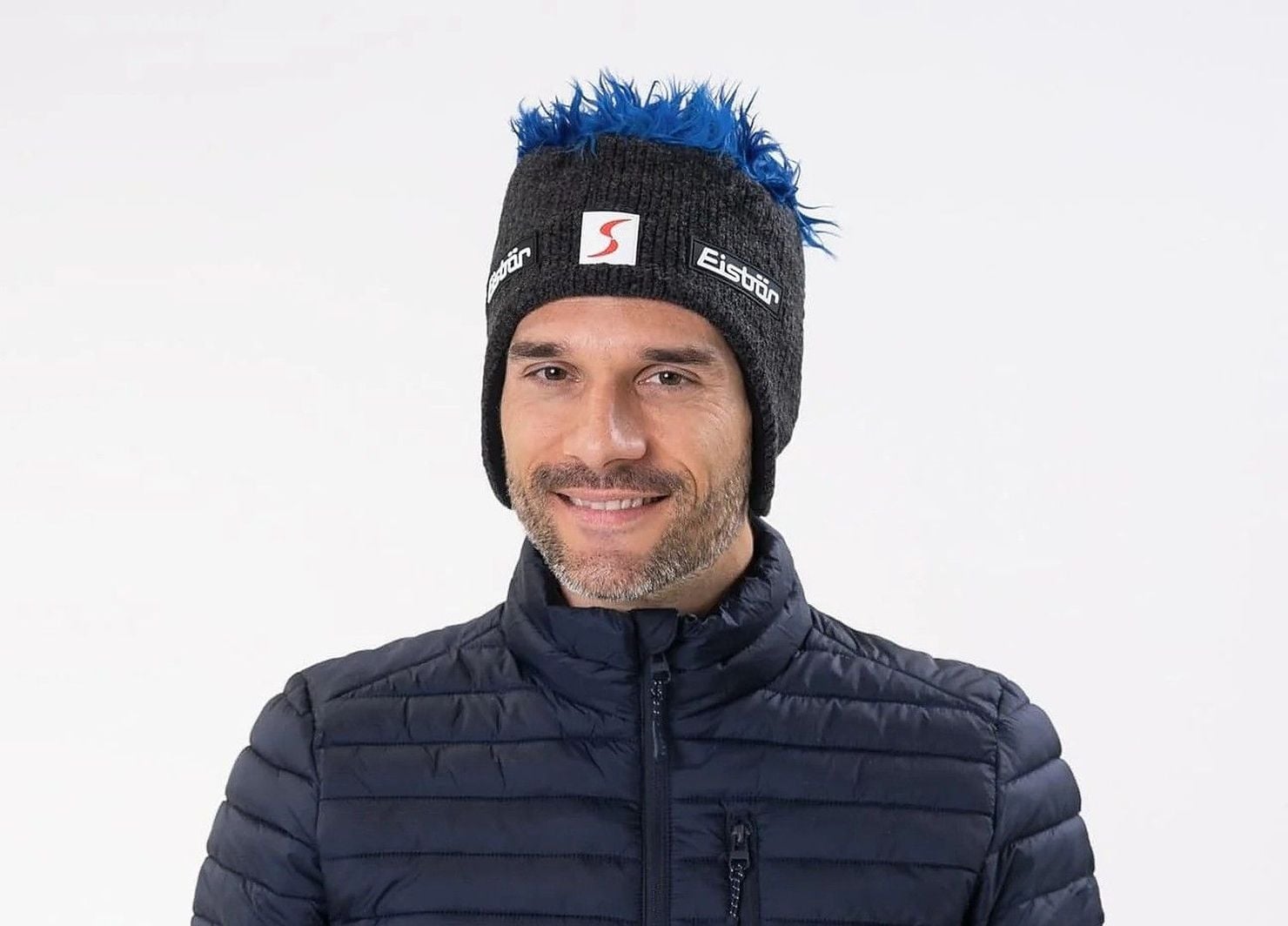 Berretto Orso Polare Gisbert Per Bambini | Blu, Grigio, Lana, Pompon, Sci