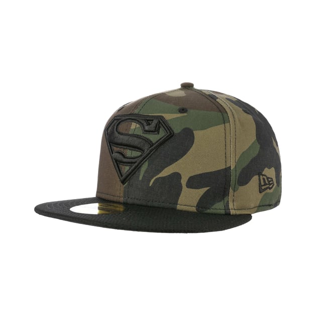 New Era Cappello 39Thirty Superman - Nero Su Nero, Elastico, Taglia Unica, Ufficiale DC