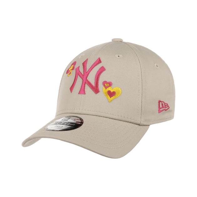 New Era Cappello da Donna con Pompon in Pelliccia Sintetica dei New York Yankees - MLB Chenille Bobble - Rosa