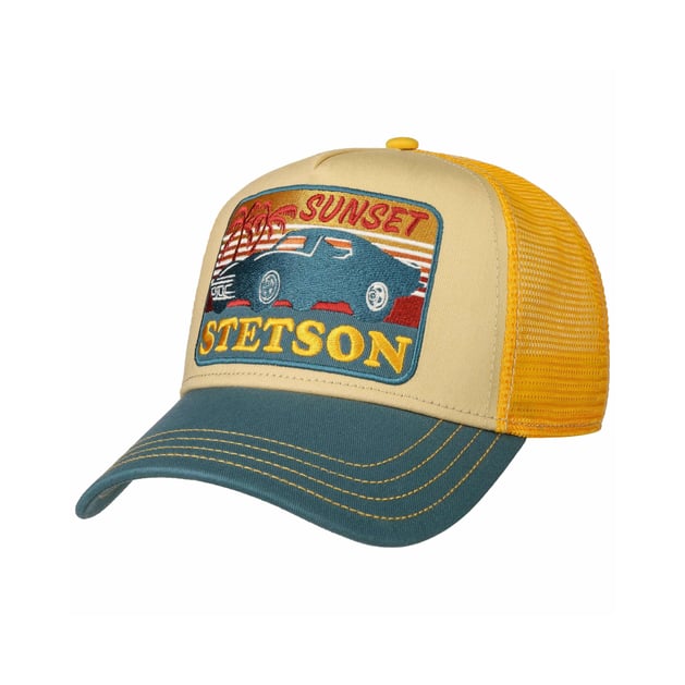 Stetson Cappellino Trucker Uomo Con Visiera - Berretto Baseball Snapback, Motivo Sole, Taglia Regolabile, Mesh