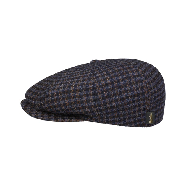 Flat Cap Borsalino Coppola Uomo Virgin Wool Check Flat Cap By